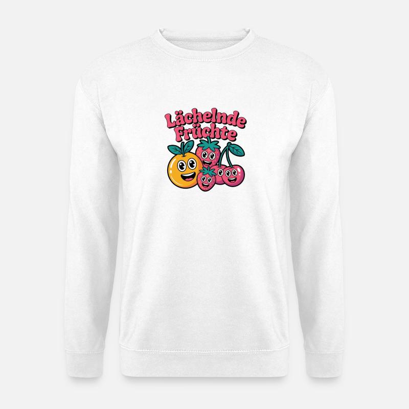 Lächelnde Früchte Cartoon Spaß - Unisex Pullover - Weiß