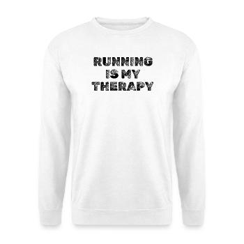 Running Is My Therapy – Joggen & Laufen Motivation - Unisex Pullover - Weiß - Vorne