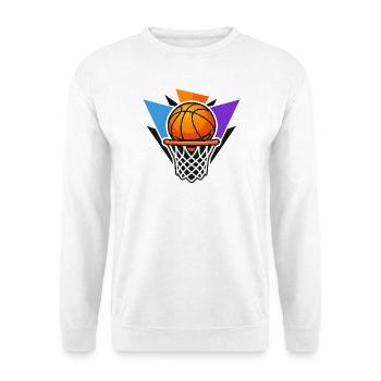 Basketball-Basketball-Basketball-Grafik-Dunk-Kunst - Unisex Pullover - Weiß - Vorne