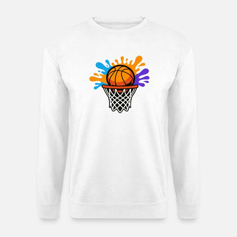 Basketball Splash Dunk Grafikdesign - Unisex Pullover - Weiß