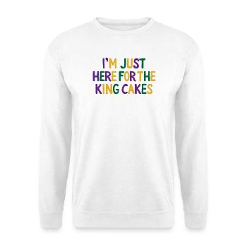 I'm Just Here for the King Cakes Mardi Gras Fun - Unisex Sweatshirt - white - Front