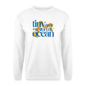 Tiny ripple in a stormy ocean (orange background) - Unisex Sweatshirt - white - Front