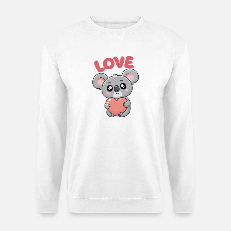 Koalaherz liebt süße Illustration - Unisex Pullover - Weiß