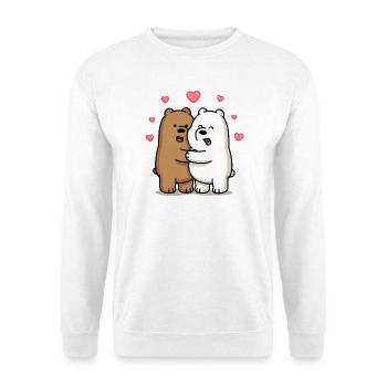 Câlins d’ours avec des cœurs - Sweat-shirt Unisexe - blanc - Devant