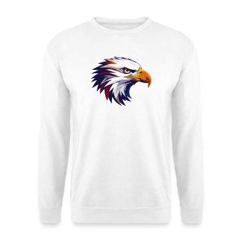 cool eagle head colorful contrast design - Unisex Sweatshirt - white - Front