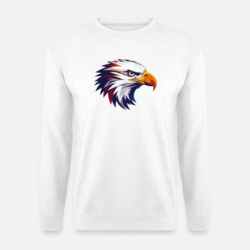 cooler Adlerkopf buntes Kontrastdesign - Unisex Pullover - Weiß