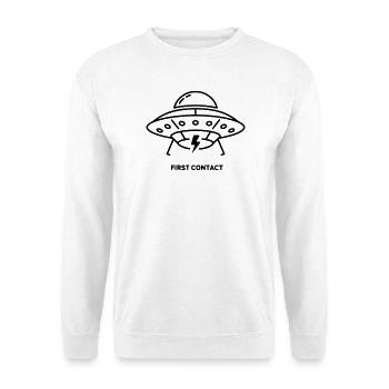 UFO First Contact Alien Blitz Vektor - Unisex Pullover - Weiß - Vorne