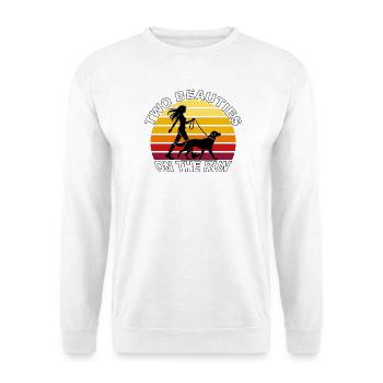 Deux beautés en fuite Dog Retro Design - Sweat-shirt Unisexe - blanc - Devant