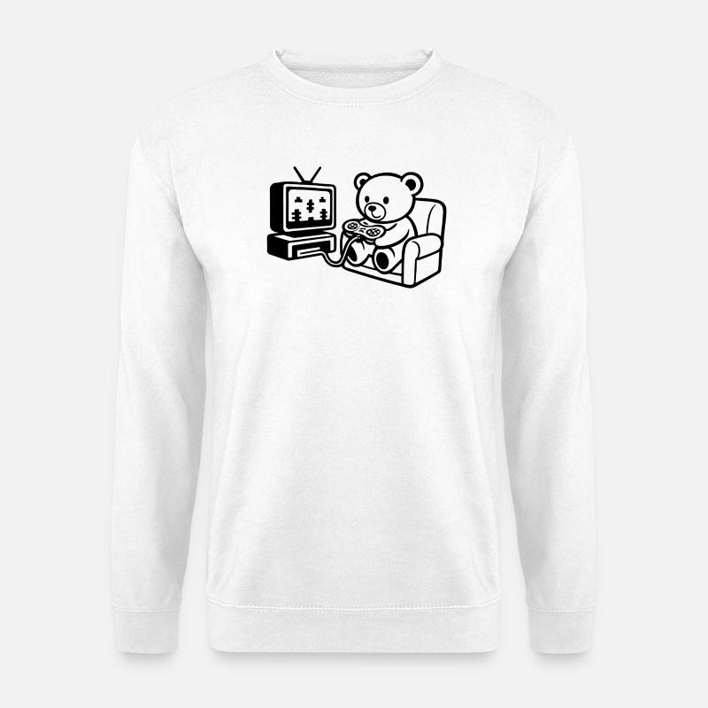 Gamer Teddy - Unisex Pullover - Weiß
