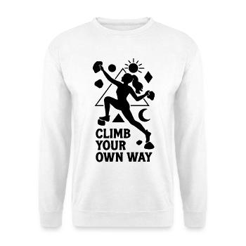 Bouldern Damen Frau Geometrisch Climb Your Own Way - Unisex Pullover - Weiß - Vorne
