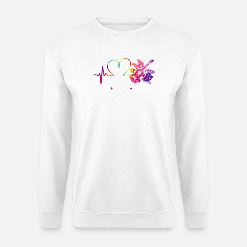 Hawaiian Ukulele Uke Live Love - Unisex Pullover - Weiß