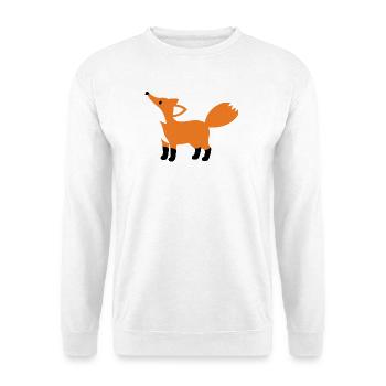 Süßer neugieriger Fuchs minimalistischen Stil - Unisex Pullover - Weiß - Vorne