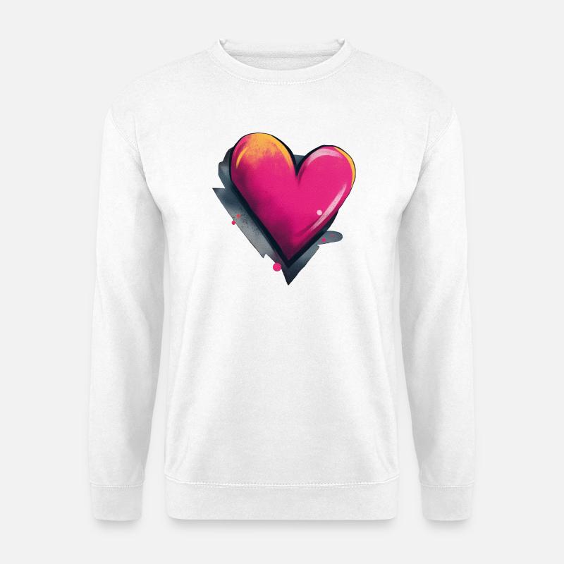 Herz Graffiti - Unisex Pullover - Weiß