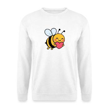 Joyeuse abeille avec le cœur - Sweat-shirt Unisexe - blanc - Devant