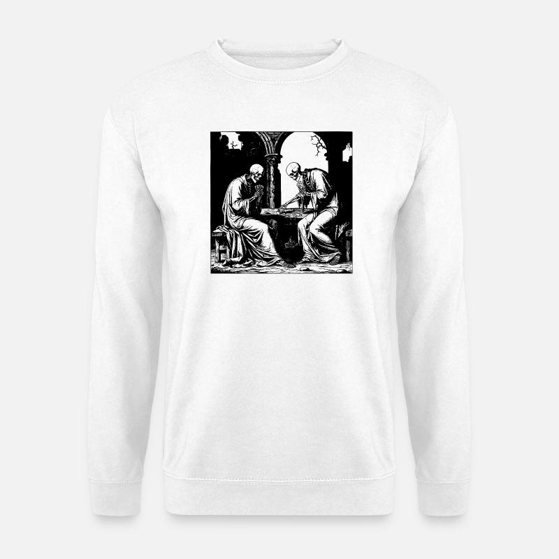 Skelette spielen Karten - Unisex Pullover - Weiß