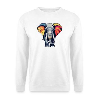 Colorful elephant with colorful ears - Unisex Sweatshirt - white - Front