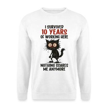 10 Year Company Anniversary Service Anniversary Work - Unisex Sweatshirt - white - Front