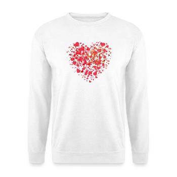 Herzmosaik winziger Liebesherzen - Unisex Pullover - Weiß - Vorne