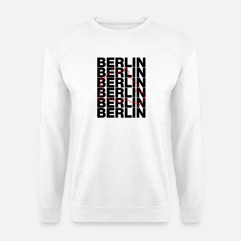 BERLIN UMRISS, DIT IS BERLIN - Unisex Pullover - Weiß