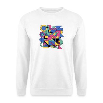 Memphis Geometrie Farbenspiel - Unisex Pullover - Weiß - Vorne