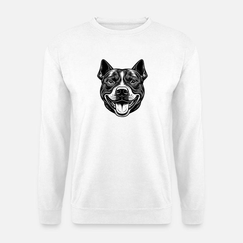 Amerikanischer Pitbull-Kopf - Unisex Pullover - Weiß