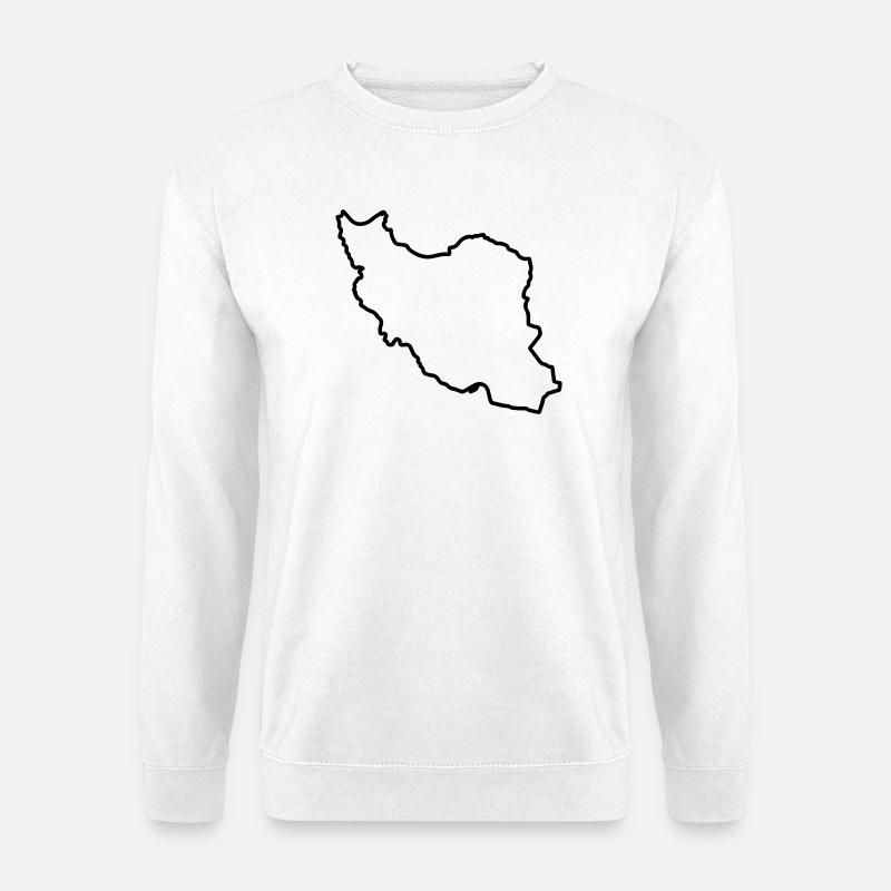 Iran Map Silhouette Persien - Unisex Pullover - Weiß