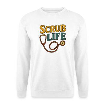 Scrub Life Medical Stethoscope - Unisex Sweatshirt - white - Front