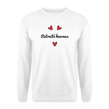 RETRAITE. RETRAITEE. BONNE RETRAITE. ANNIVERSAIRE. - Sweat-shirt Unisexe - blanc - Devant