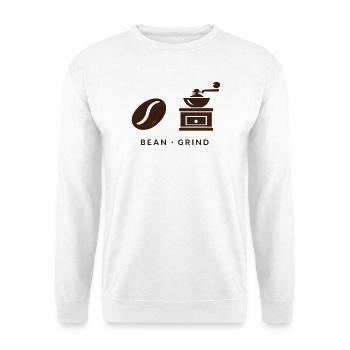 BEAN . GRIND . COFFEE . KAFFEE - Unisex Pullover - Weiß - Vorne