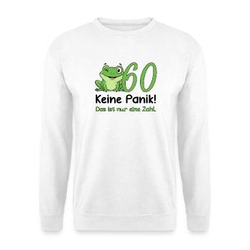 60 Geburtstag Design – Keine Panik! Lustig Frosch - Unisex Pullover - Weiß - Vorne