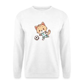 Cat football player number 10 - Unisex Sweatshirt - white - Front