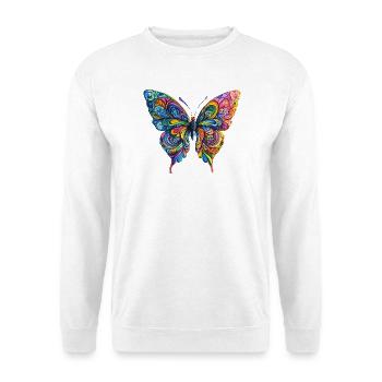 Bunter Farbenschmetterling - Unisex Pullover - Weiß - Vorne