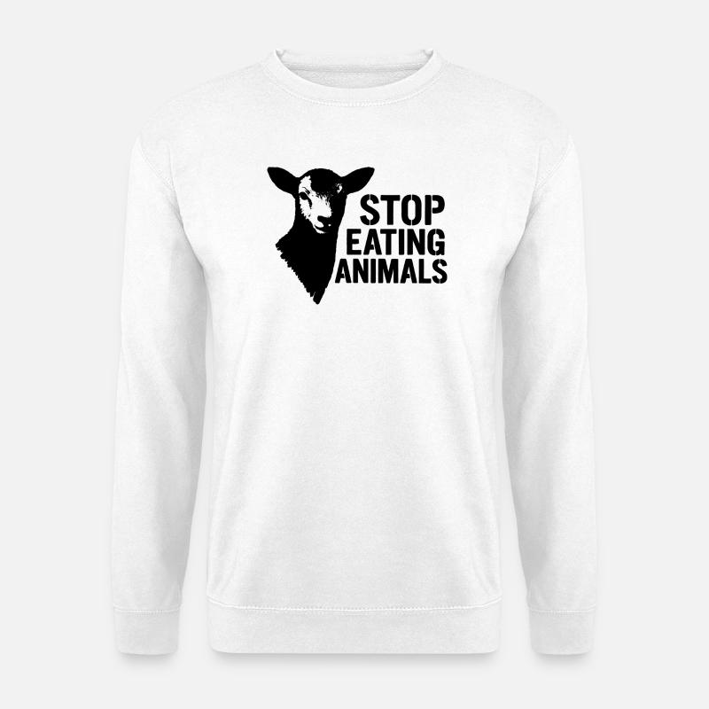Alpaca Stop Eating Animals - Unisex Pullover - Weiß
