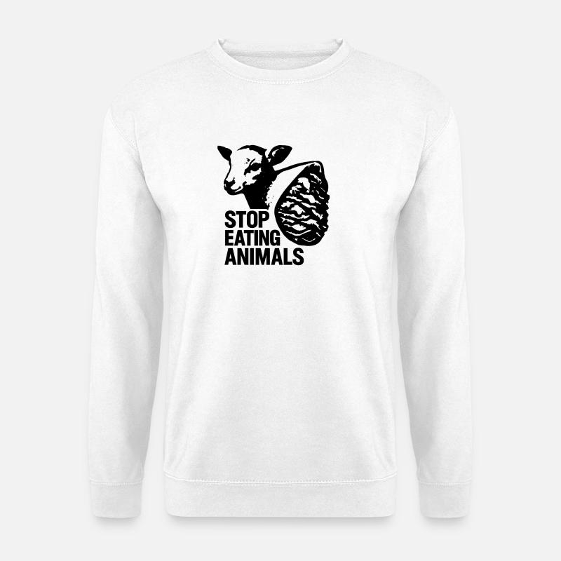 Stop Eating Animals – Tierrechte - Unisex Pullover - Weiß