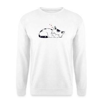 Chat endormi et coincé - Sweat-shirt Unisexe - blanc - Devant