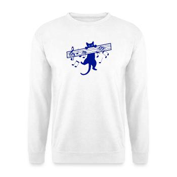 Niedliche Katze Musik Musiker Musikinstrument - Unisex Pullover - Weiß - Vorne