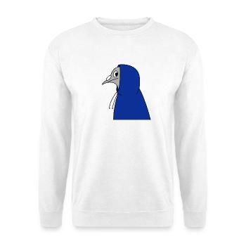 Pigeon in a Hoodie – Urban Minimal Illustration - Unisex Sweatshirt - white - Front