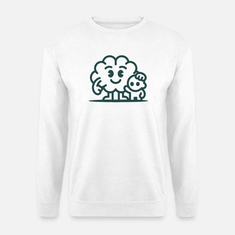 Friendly Cloud Duo Illustration - Unisex Pullover - Weiß