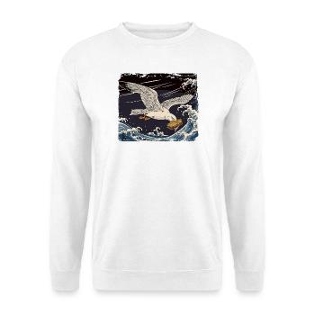 Möwen stiehlt Sandwich Lustig - Unisex Pullover - Weiß - Vorne