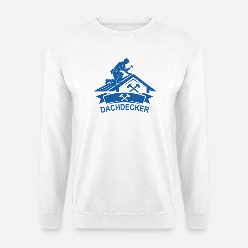 Dachdecker Arbeit Silhouette - Unisex Pullover - Weiß