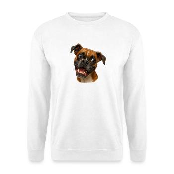 Boxer Grin Portrait Print - Unisex Sweatshirt - white - Front