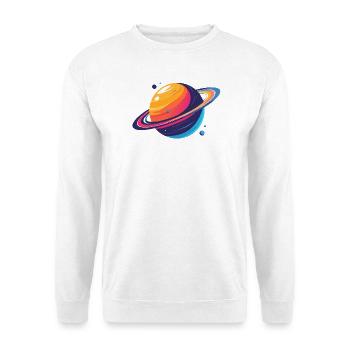 Neon Planet Cosmos Planet with Ring and Moons - Unisex Sweatshirt - white - Front