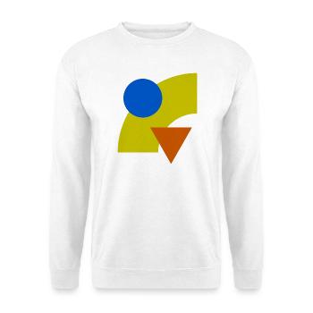 Geometrische Farbkonstellation - Unisex Pullover - Weiß - Vorne