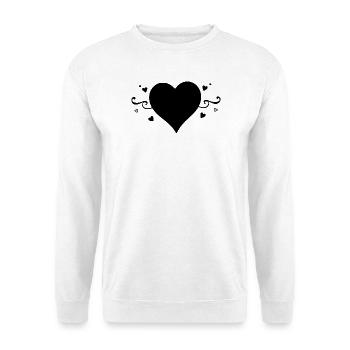 Black Heart Valentine's Day Gift - Unisex Sweatshirt - white - Front