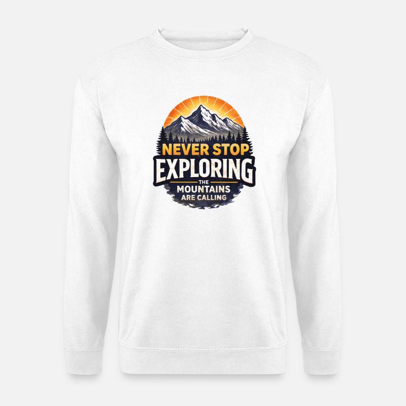 Always Exploring the Mountains - Unisex Sweatshirt - white