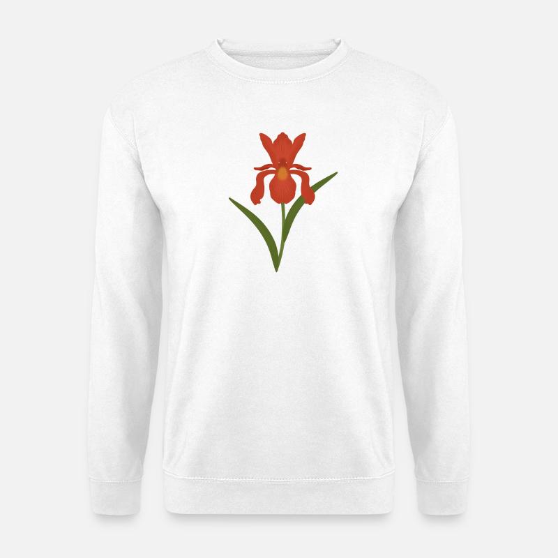 Iris Botanische Illustration - Unisex Pullover - Weiß