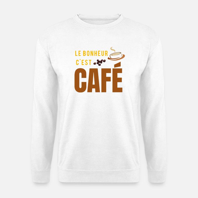 Glück ist Kaffee - Unisex Pullover - Weiß