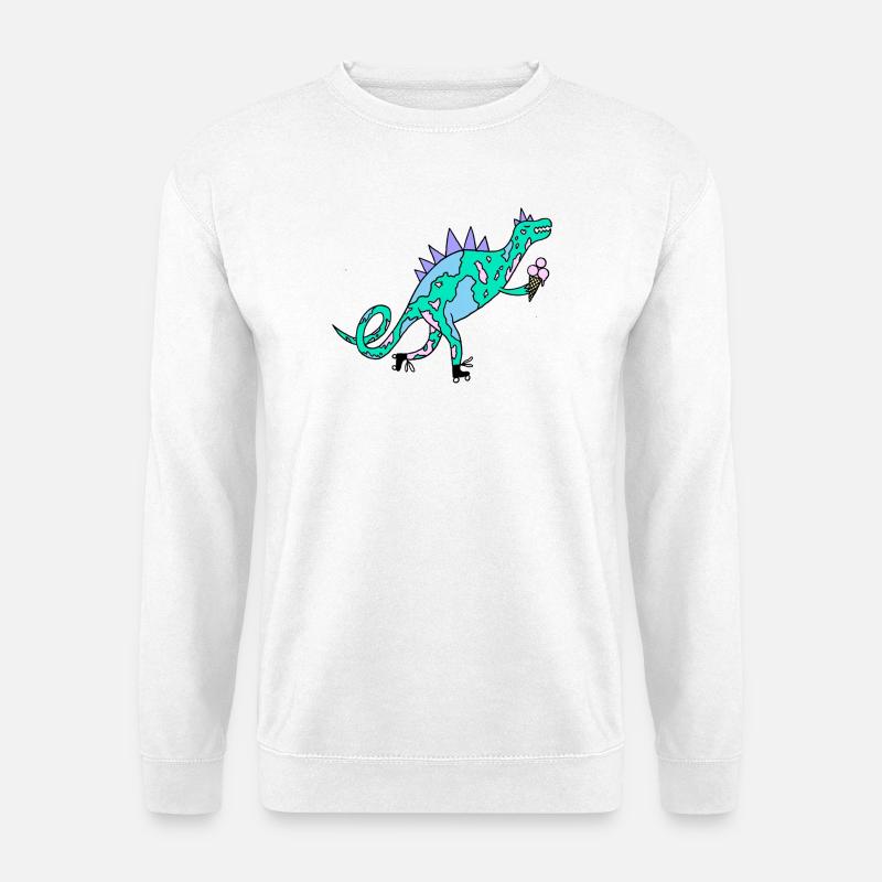 Rollerskates_Dino - Unisex Pullover - Weiß