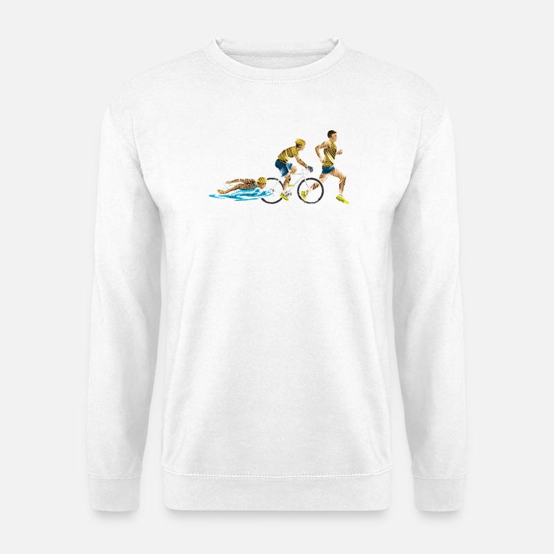 Triathlonstaffel: Schwimmen-Rad-Laufen - Unisex Pullover - Weiß