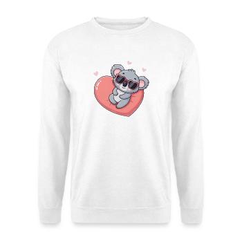 Kawaii Koala on Pink Heart Glasses - Unisex Sweatshirt - white - Front